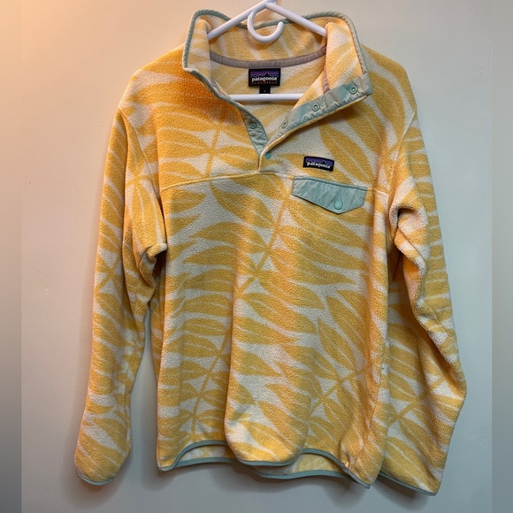 Patagonia Tops - Patagonia Synchilla Yellow and Cream Pullover Size Large